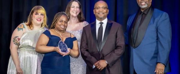 James White receiving the LAHC Excellence and Great Achievements Award at A Night of Light gala