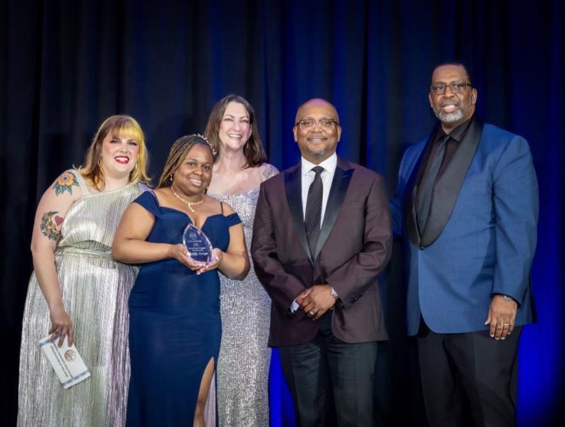 James White receiving the LAHC Excellence and Great Achievements Award at A Night of Light gala